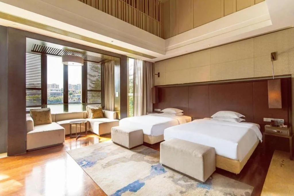 Bed in The Mulian Urban Resort Hotels Huadu