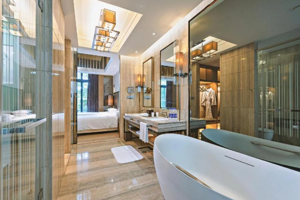 Bed in The Mulian Urban Resort Hotels Huadu