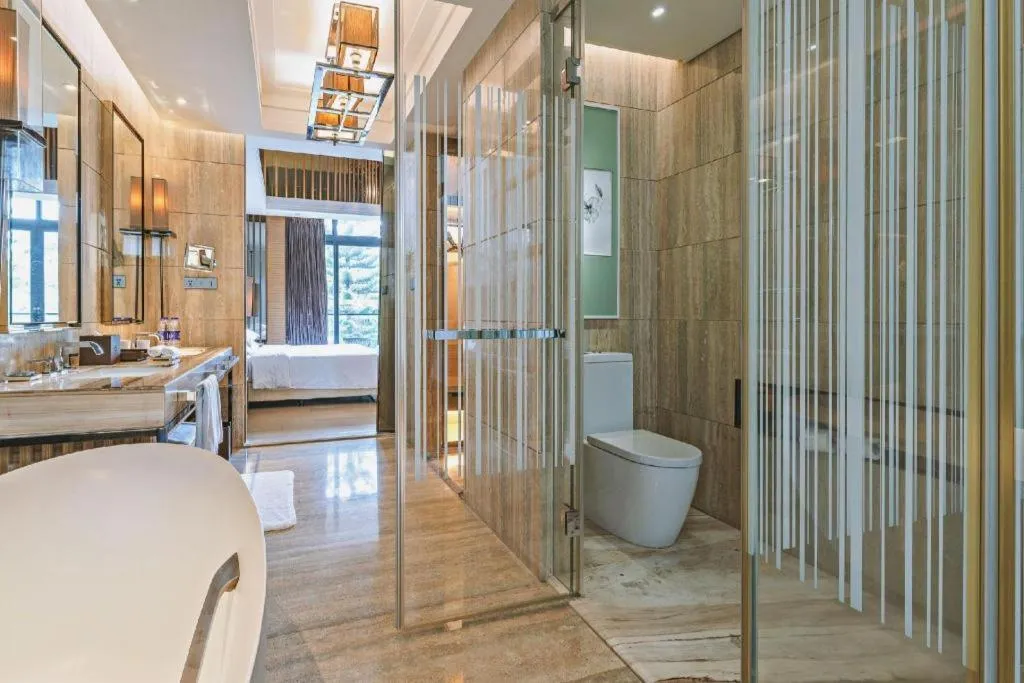 Bed in The Mulian Urban Resort Hotels Huadu