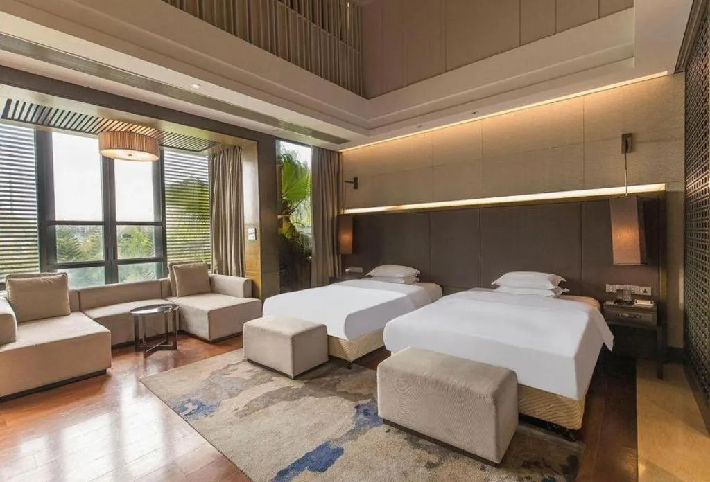 Bed in The Mulian Urban Resort Hotels Huadu