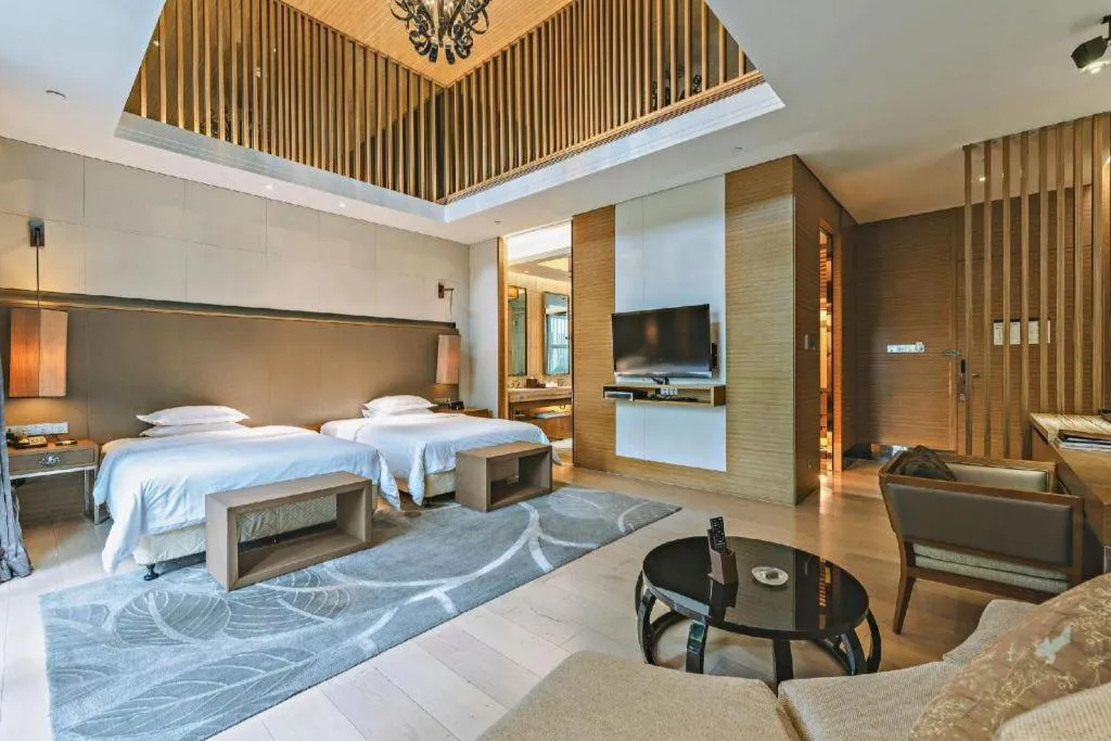 Bed in The Mulian Urban Resort Hotels Huadu