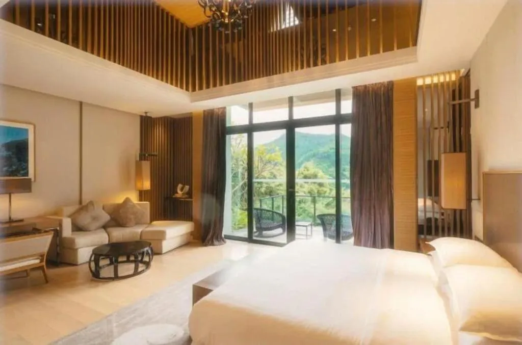 Bed in The Mulian Urban Resort Hotels Huadu