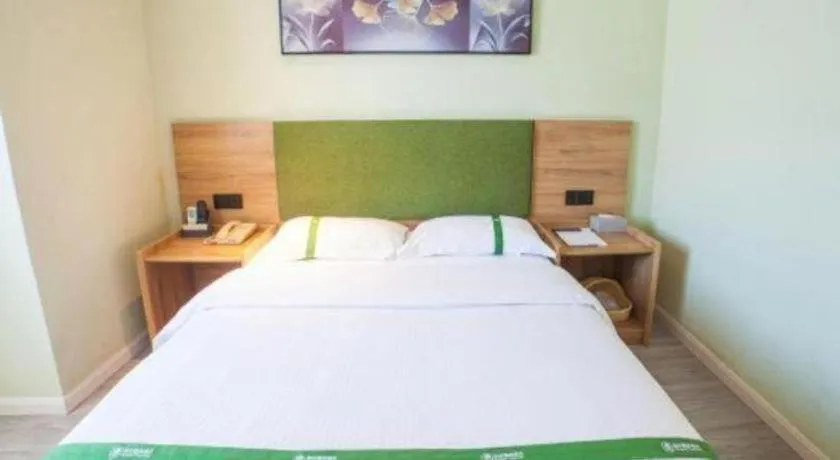 Bed in GreenTree Inn Hefei Chenghuangmiao San Xiao Kou Subway Station Hotel