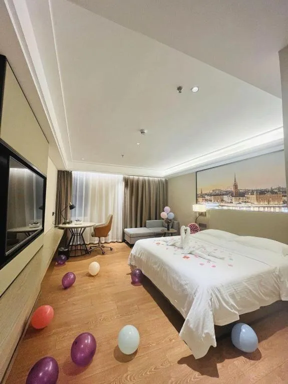 Bed in GreenTree Inn Qingyuan Qinghe Avenue Branch