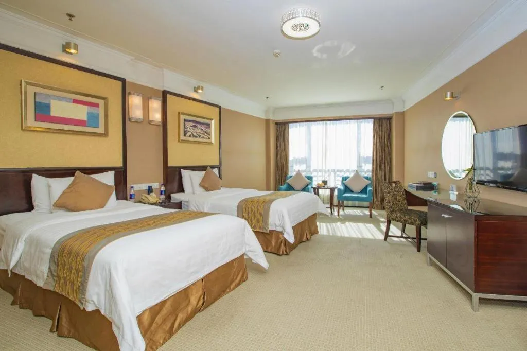 Bed in Qingdao Blue Horizon Hotel Laoshan