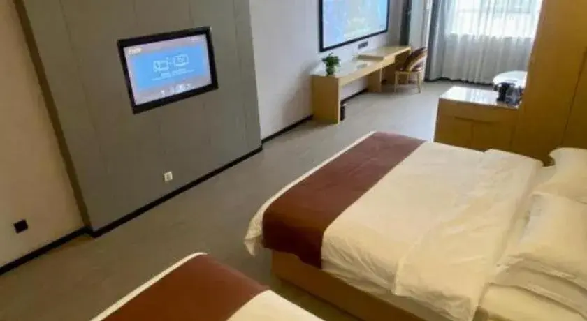 Bed in GYA Hotel Shanghai Songjiang Wanda Plaza Bed in GYA Hotel Shanghai Songjiang Wanda Plaza