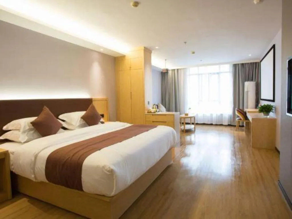 Bed in GYA Hotel Shanghai Songjiang Wanda Plaza
