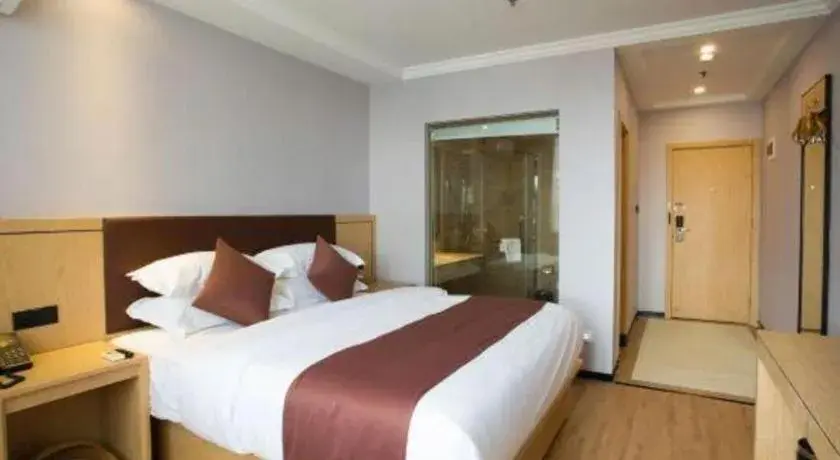 Bed in GYA Hotel Shanghai Songjiang Wanda Plaza Bed in GYA Hotel Shanghai Songjiang Wanda Plaza