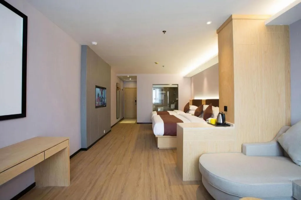 Bed in GYA Hotel Shanghai Songjiang Wanda Plaza