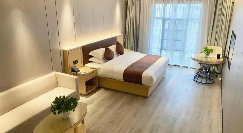 Bed in GYA Hotel Shanghai Songjiang Wanda Plaza Bed in GYA Hotel Shanghai Songjiang Wanda Plaza