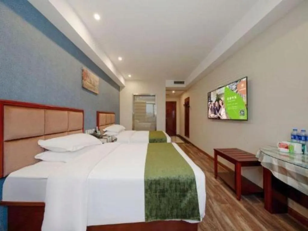 Bed in GreenTree Inn Jiangsu Changzhou Henglin Town Shuntong Road Express Hotel