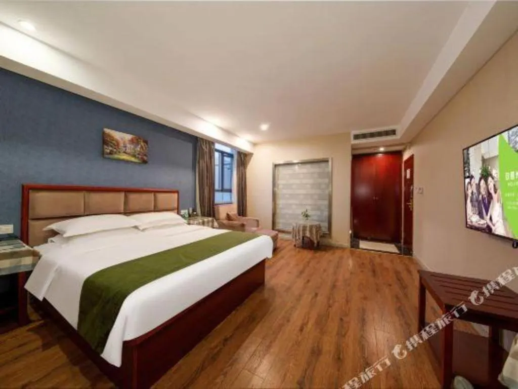 Bed in GreenTree Inn Jiangsu Changzhou Henglin Town Shuntong Road Express Hotel