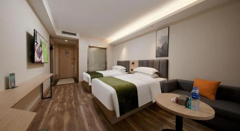 Bed in GreenTree Inn Jiangsu Changzhou Henglin Town Shuntong Road Express Hotel