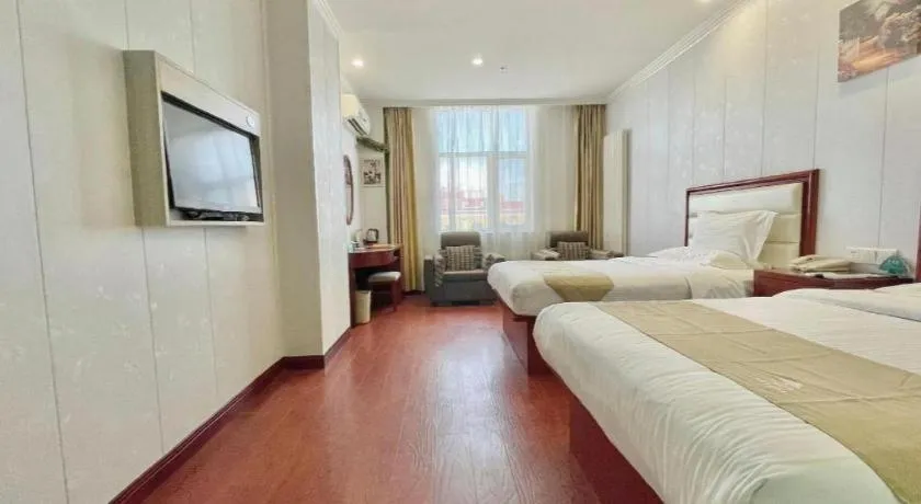 Bed in GreenTree Inn Yinchuan Pedestrian Street East Liqun Street Express Hotel