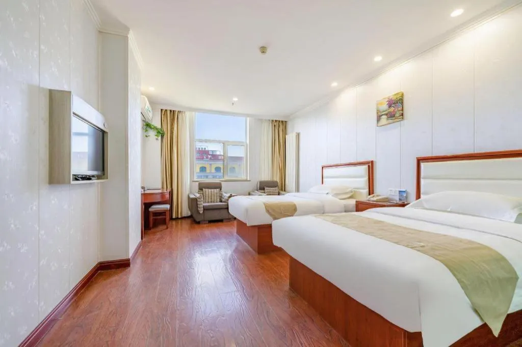 Bed in GreenTree Inn Yinchuan Pedestrian Street East Liqun Street Express Hotel