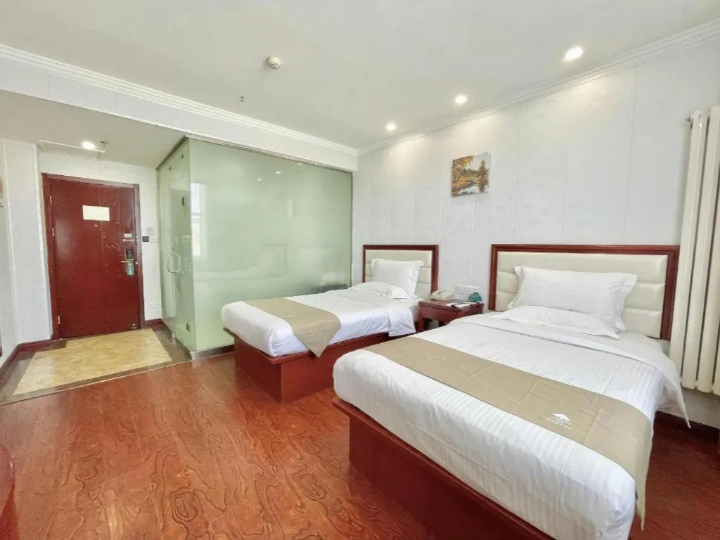 Bed in GreenTree Inn Yinchuan Pedestrian Street East Liqun Street Express Hotel