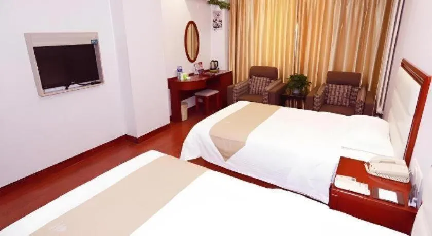 Bed in GreenTree Inn Yinchuan Pedestrian Street East Liqun Street Express Hotel