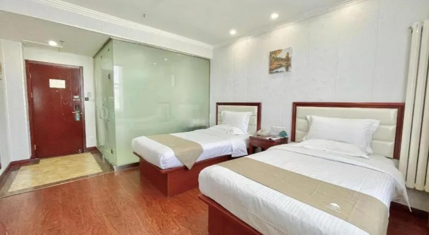 Bed in GreenTree Inn Yinchuan Pedestrian Street East Liqun Street Express Hotel