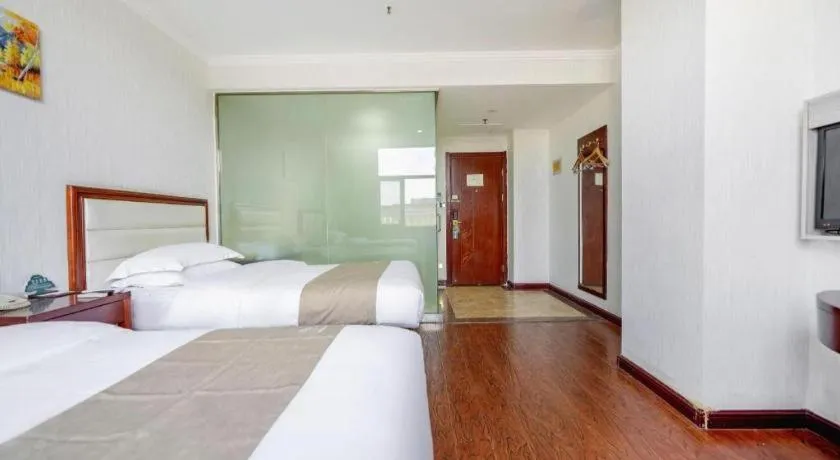 Bed in GreenTree Inn Yinchuan Pedestrian Street East Liqun Street Express Hotel