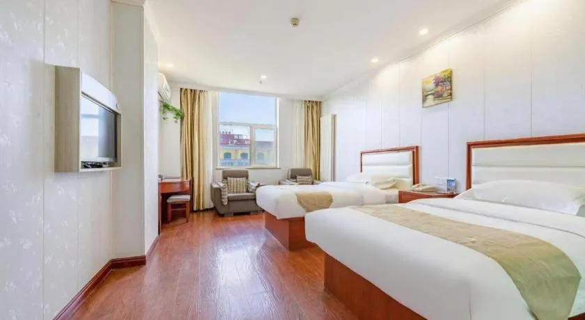 Bed in GreenTree Inn Yinchuan Pedestrian Street East Liqun Street Express Hotel