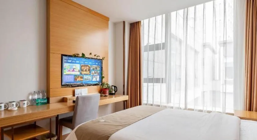 Bed in GreenTree Inn Suzhou Changshu North Haiyu Road Changhui Square Express Hotel