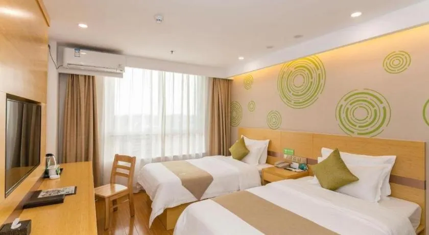 Bed in GreenTree Inn Qufu High Speed Railway Station