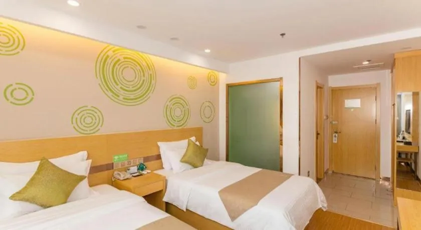 Bed in GreenTree Inn Qufu High Speed Railway Station