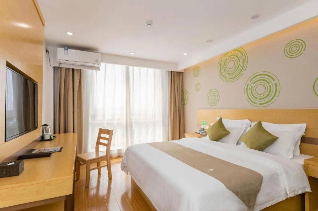 Bed in GreenTree Inn Qufu High Speed Railway Station