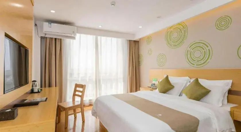 Bed in GreenTree Inn Qufu High Speed Railway Station Bed in GreenTree Inn Qufu High Speed Railway Station