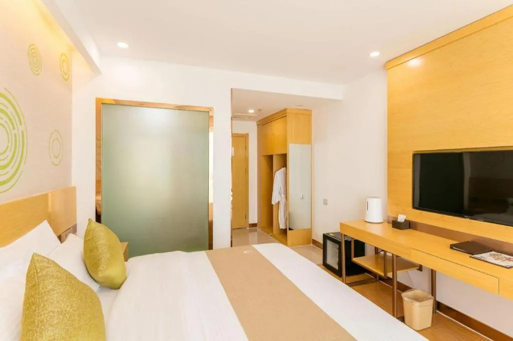 Bed in GreenTree Inn Qufu High Speed Railway Station