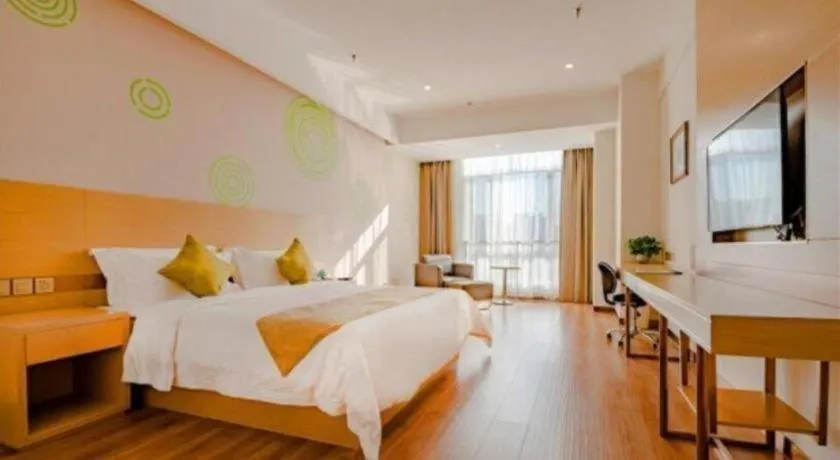 Bed in GreenTree Inn Qufu High Speed Railway Station