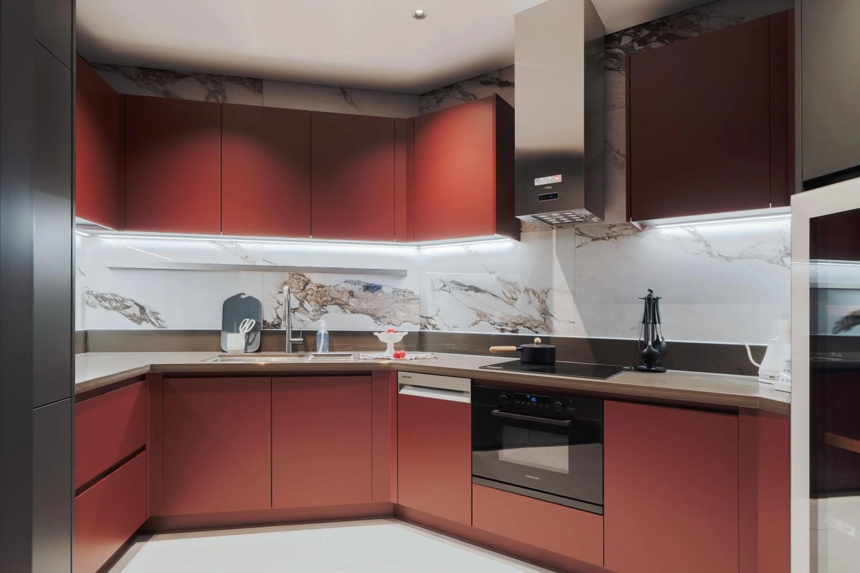 Kitchen or kitchenette in Le Collective Haeundae Paragraf