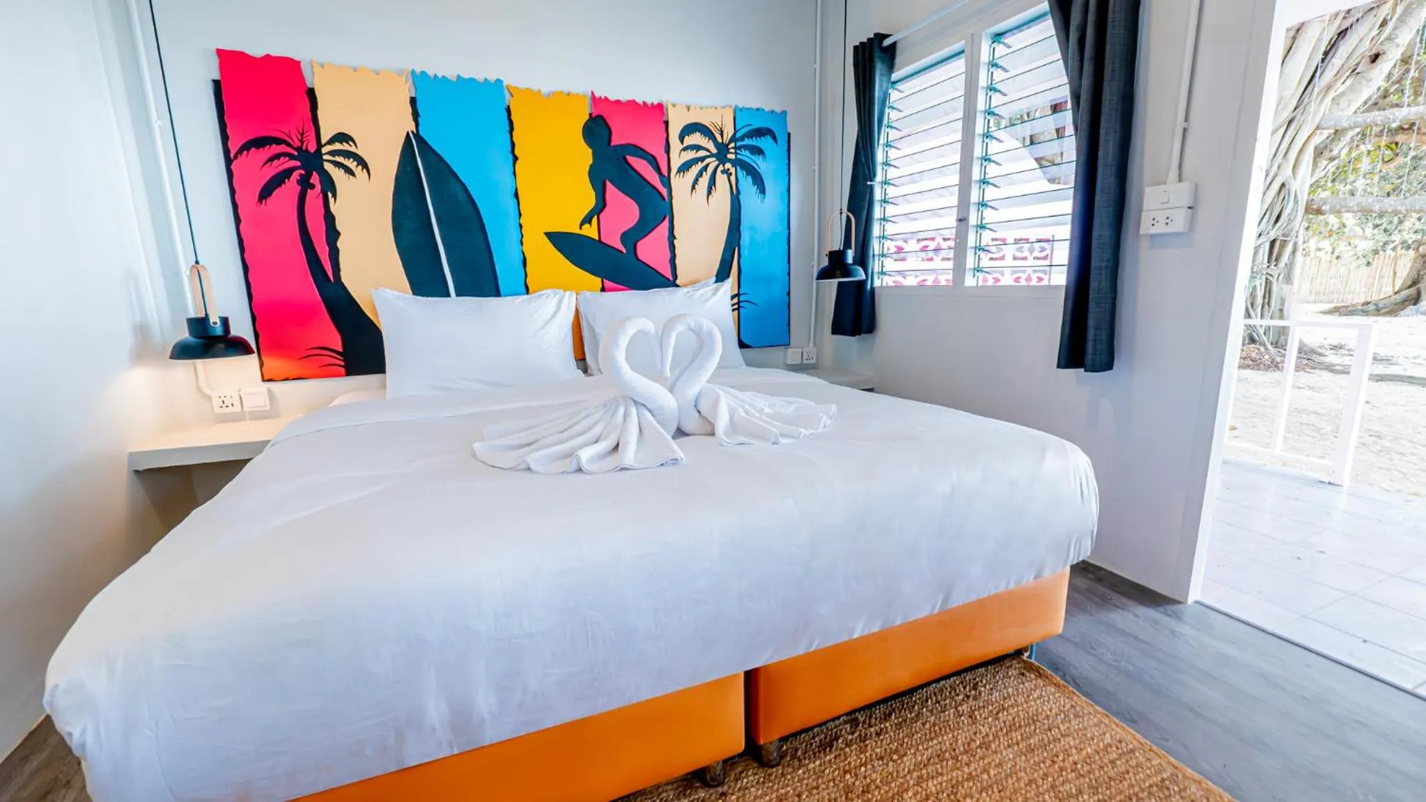 Bed in Slumber Party Beach Club and Resort Koh Phangan