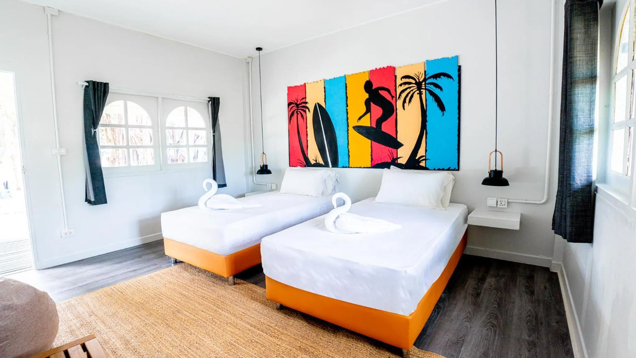 Bed in Slumber Party Beach Club and Resort Koh Phangan