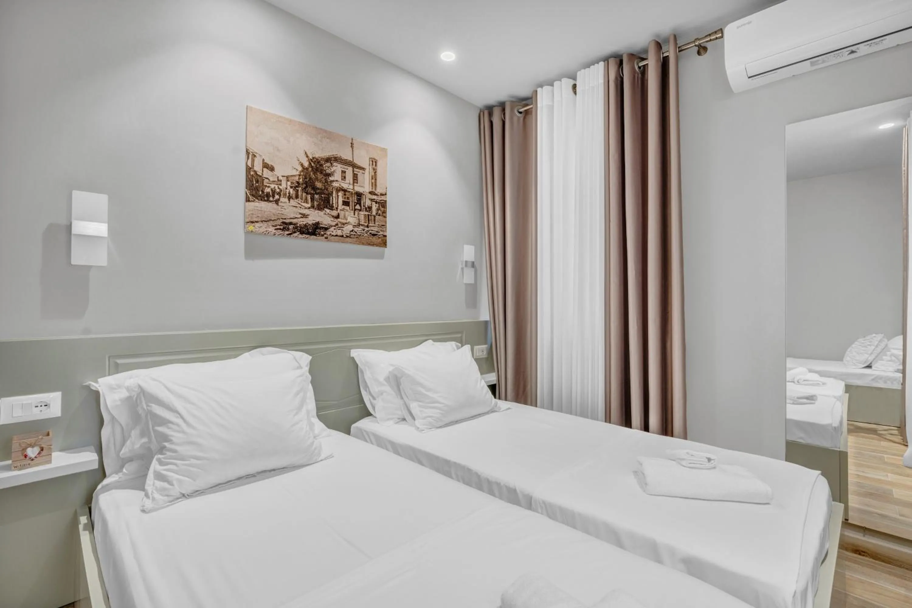 Triple Room with Garden View - single occupancy in Villa Zoi A Stay to Remember I Guesthouse located inside the Castle of Elbasan on a historic Roman road Via Egnatia I Homemade Breakfast
