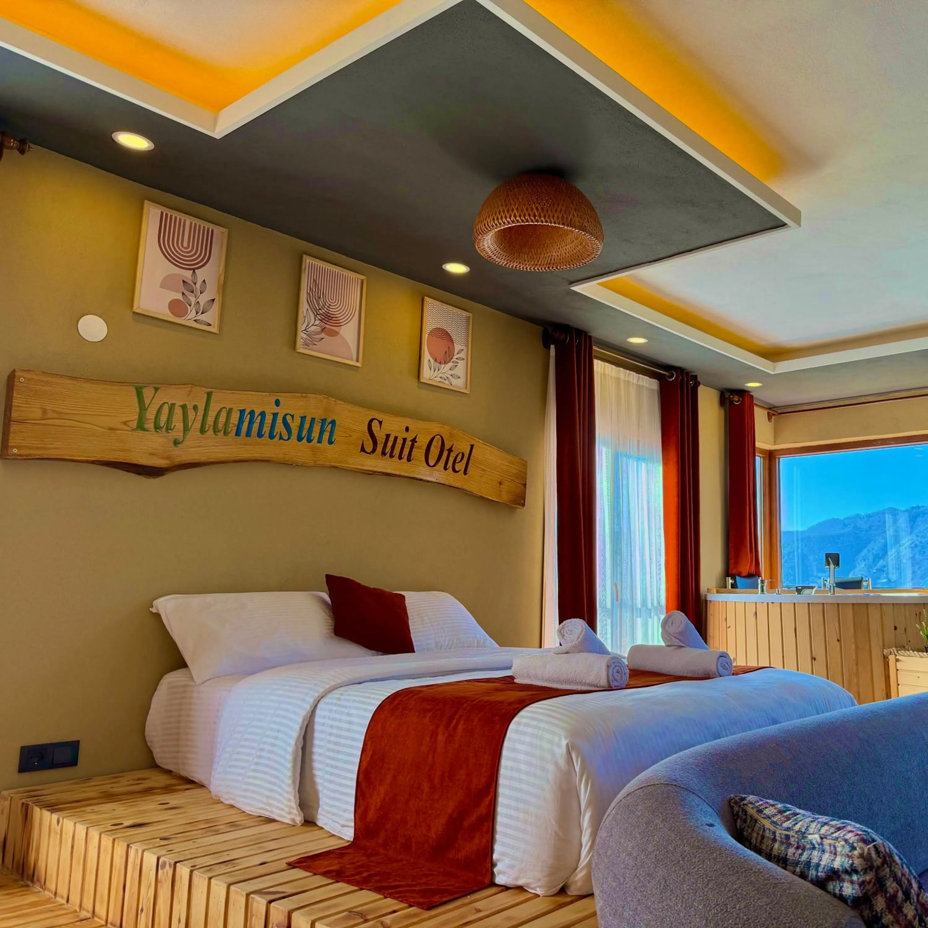 Bed in YAYLAMİSUN Suit Otel