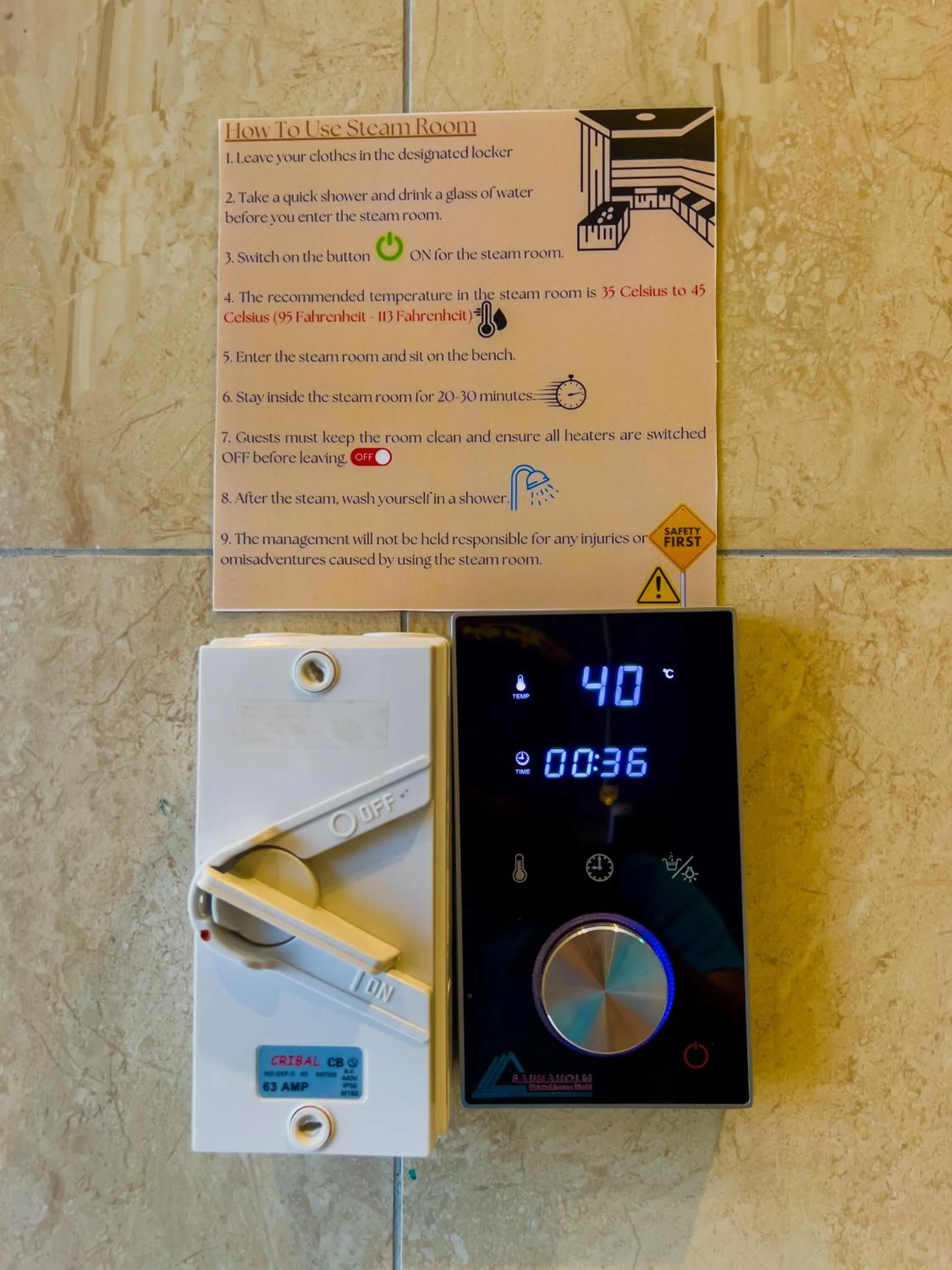 Steam room in Axon Residence KLCC - AX HOME