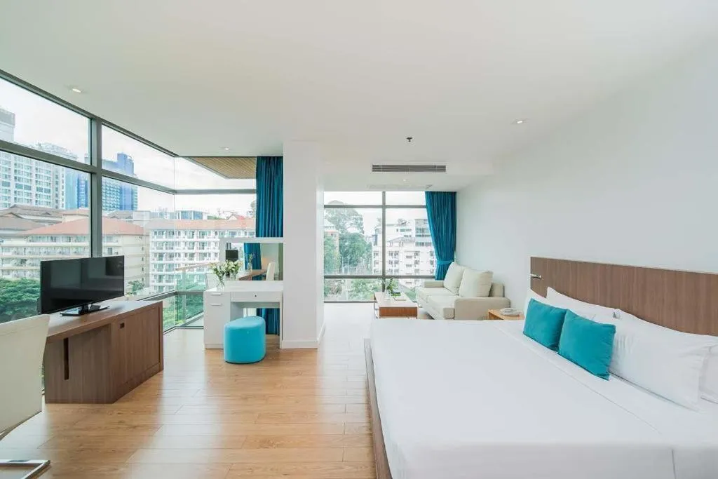 Bed in Seven Zea Chic Hotel