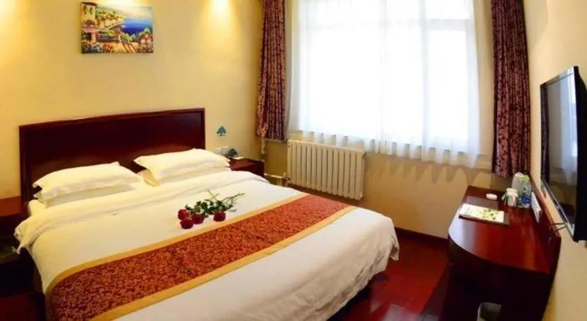 Bed in GreenTree Inn Shandong Yantai Penglai Pavilion Bus station Express Hotel