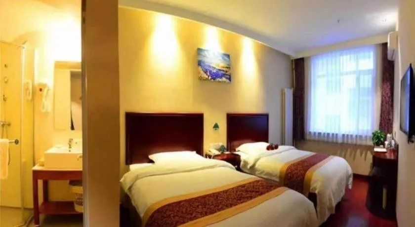 Bed in GreenTree Inn Shandong Yantai Penglai Pavilion Bus station Express Hotel