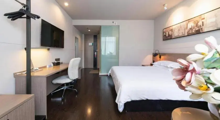 Bed in Jinjiang Inn Xi'an Zhonglou North Street Metro Station Bed in Jinjiang Inn Xi'an Zhonglou North Street Metro Station