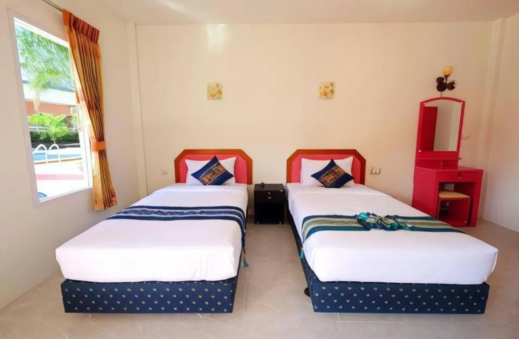 Bed in At night Airport Resort