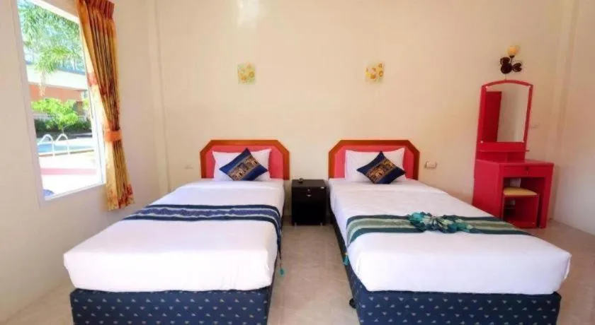 Bed in At night Airport Resort