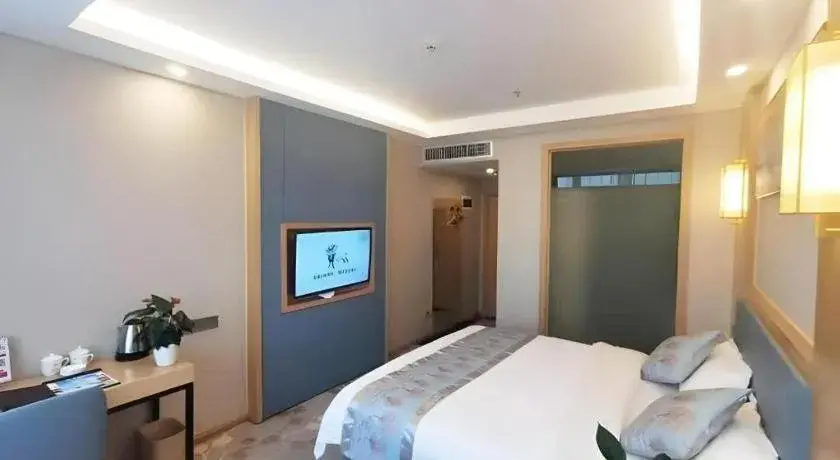 Bed in GreenTree Inn Guiyang Wudang District High-speed Railway East Station Bed in GreenTree Inn Guiyang Wudang District High-speed Railway East Station