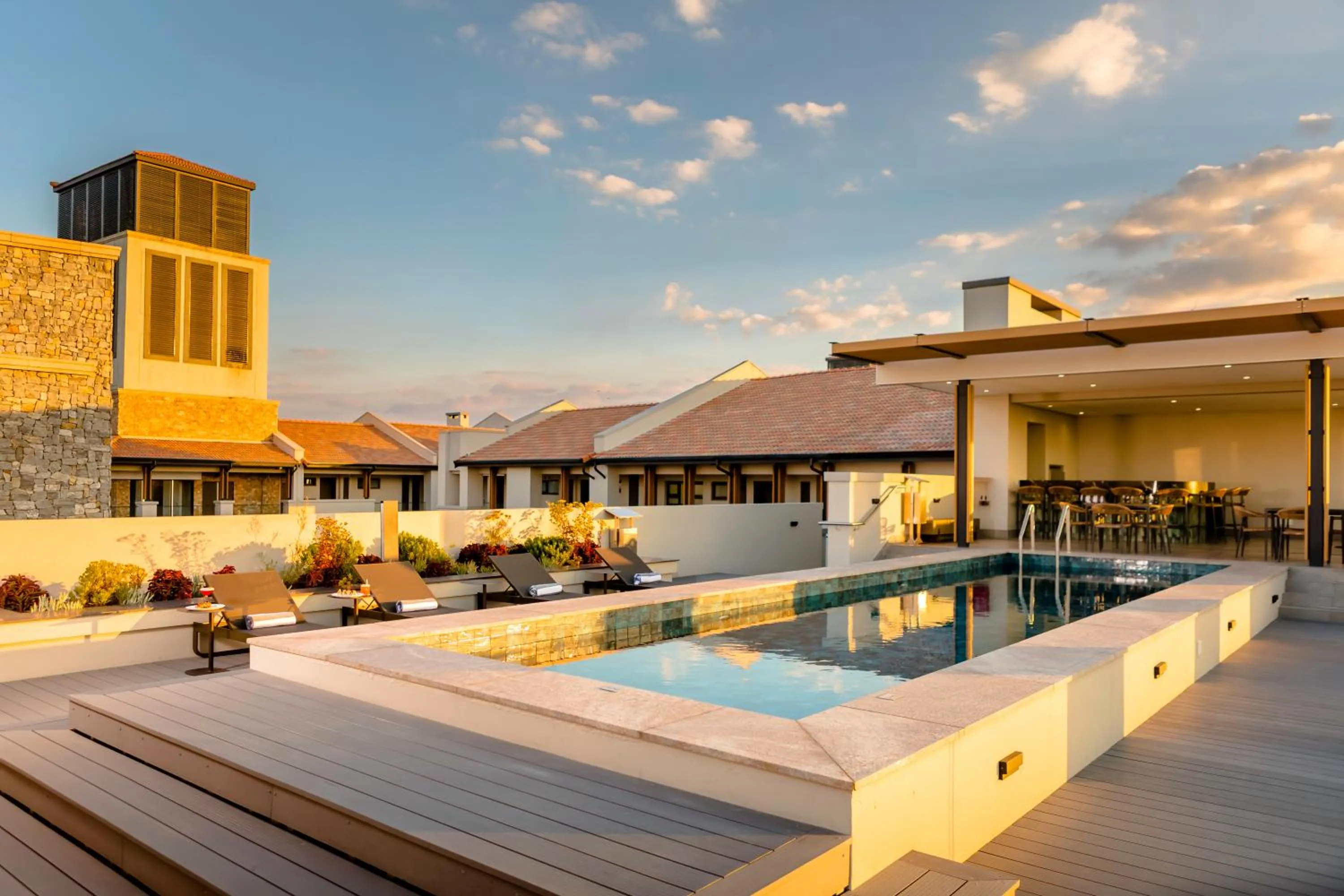 Pool view in Steyn City Hotel by Saxon