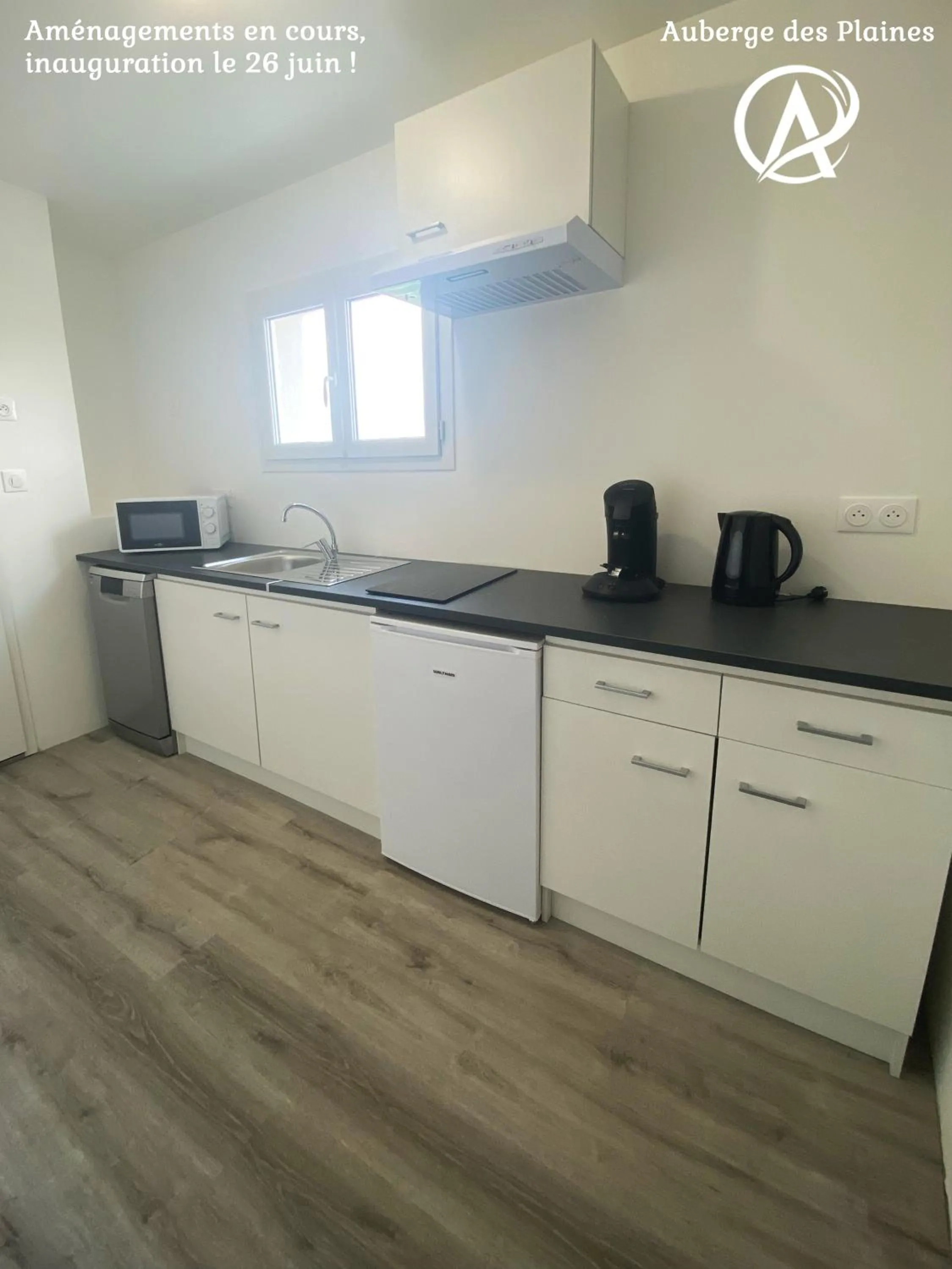 Kitchen or kitchenette in Auberge des Plaines - Appart'hôtel