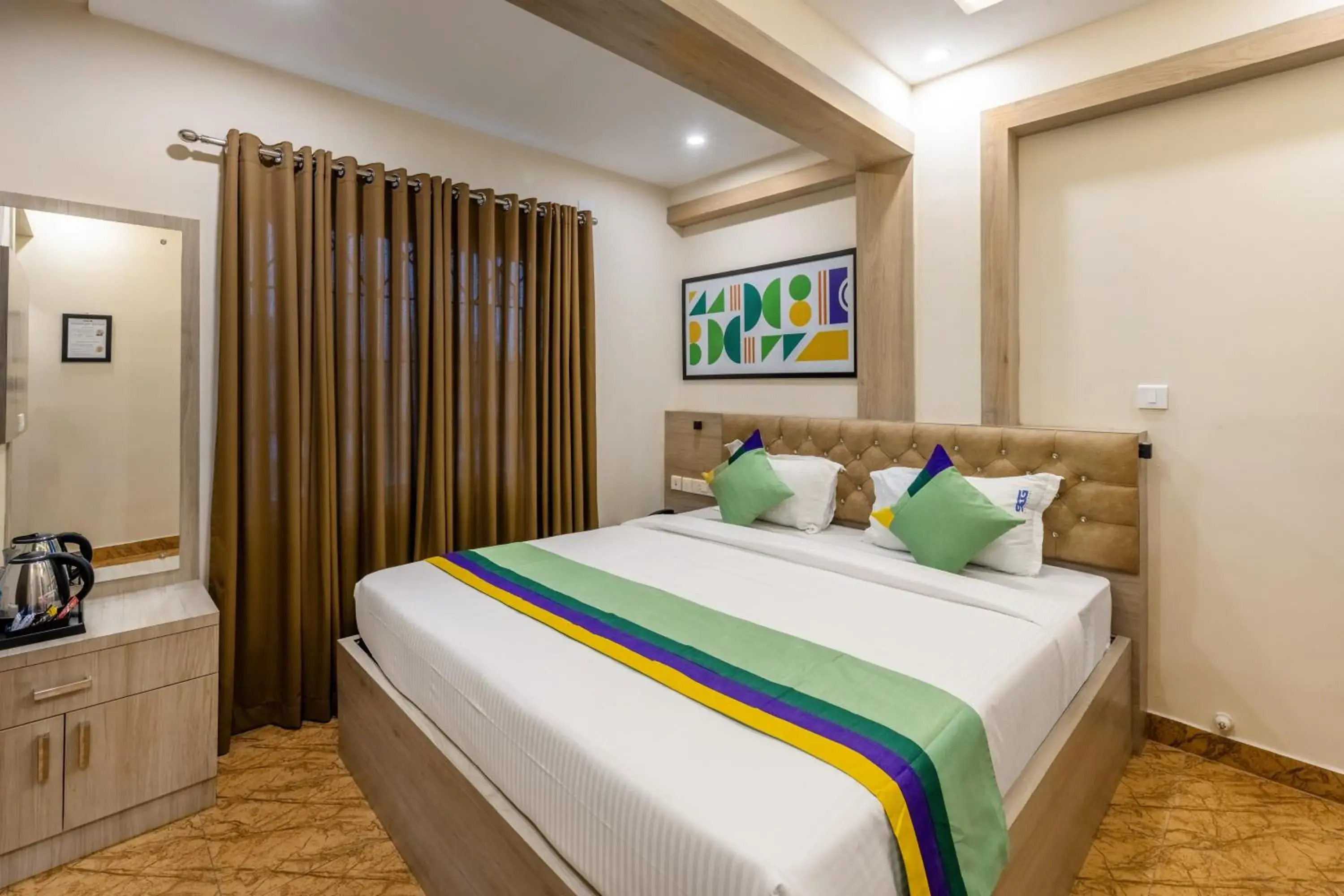 Bedroom, Bed in Treebo Sky City Grand, 5 Min From Mangalore Airport Bedroom, Bed in Treebo Sky City Grand, 5 Min From Mangalore Airport