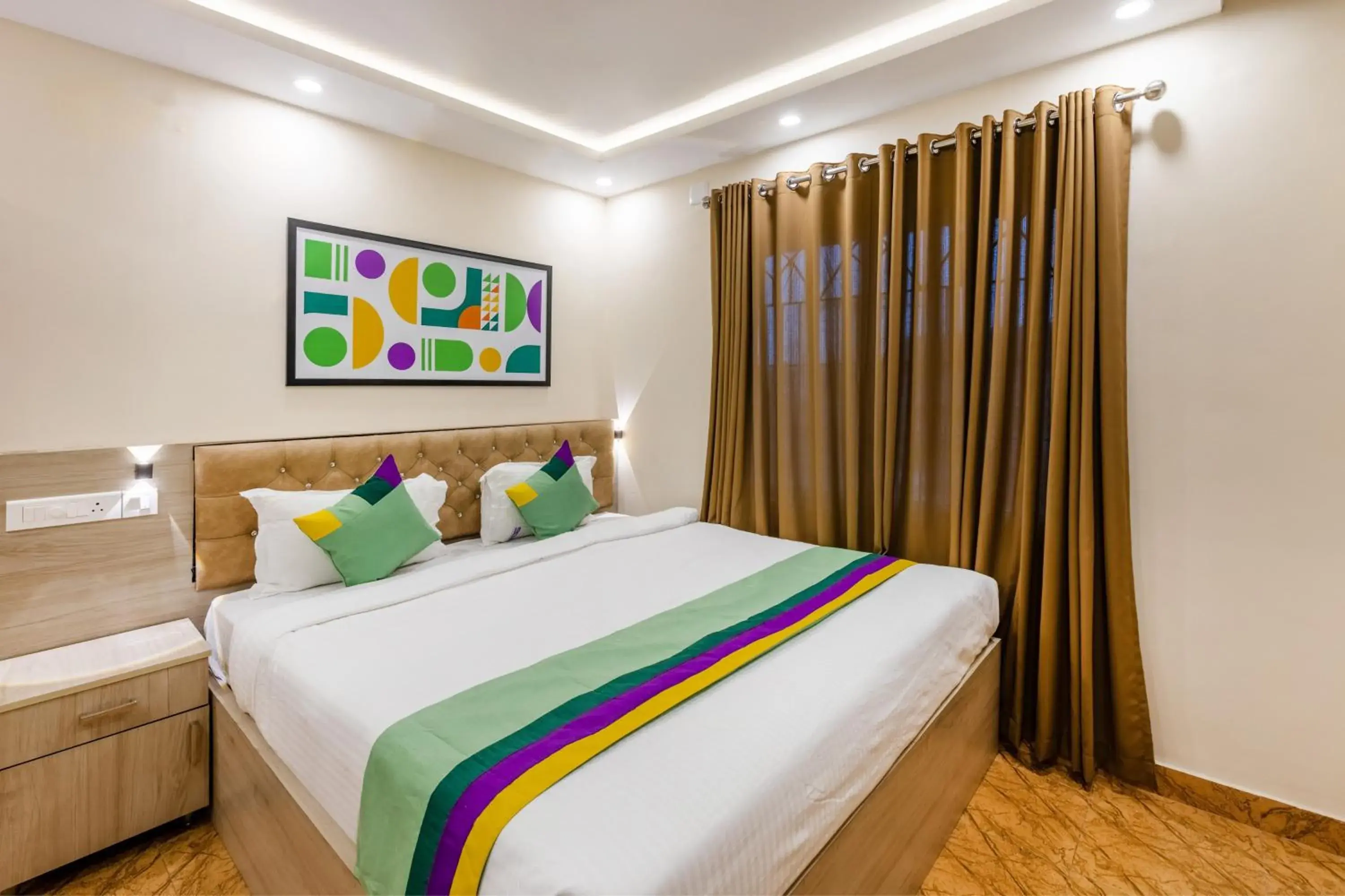 Bedroom, Bed in Treebo Sky City Grand, 5 Min From Mangalore Airport Bedroom, Bed in Treebo Sky City Grand, 5 Min From Mangalore Airport