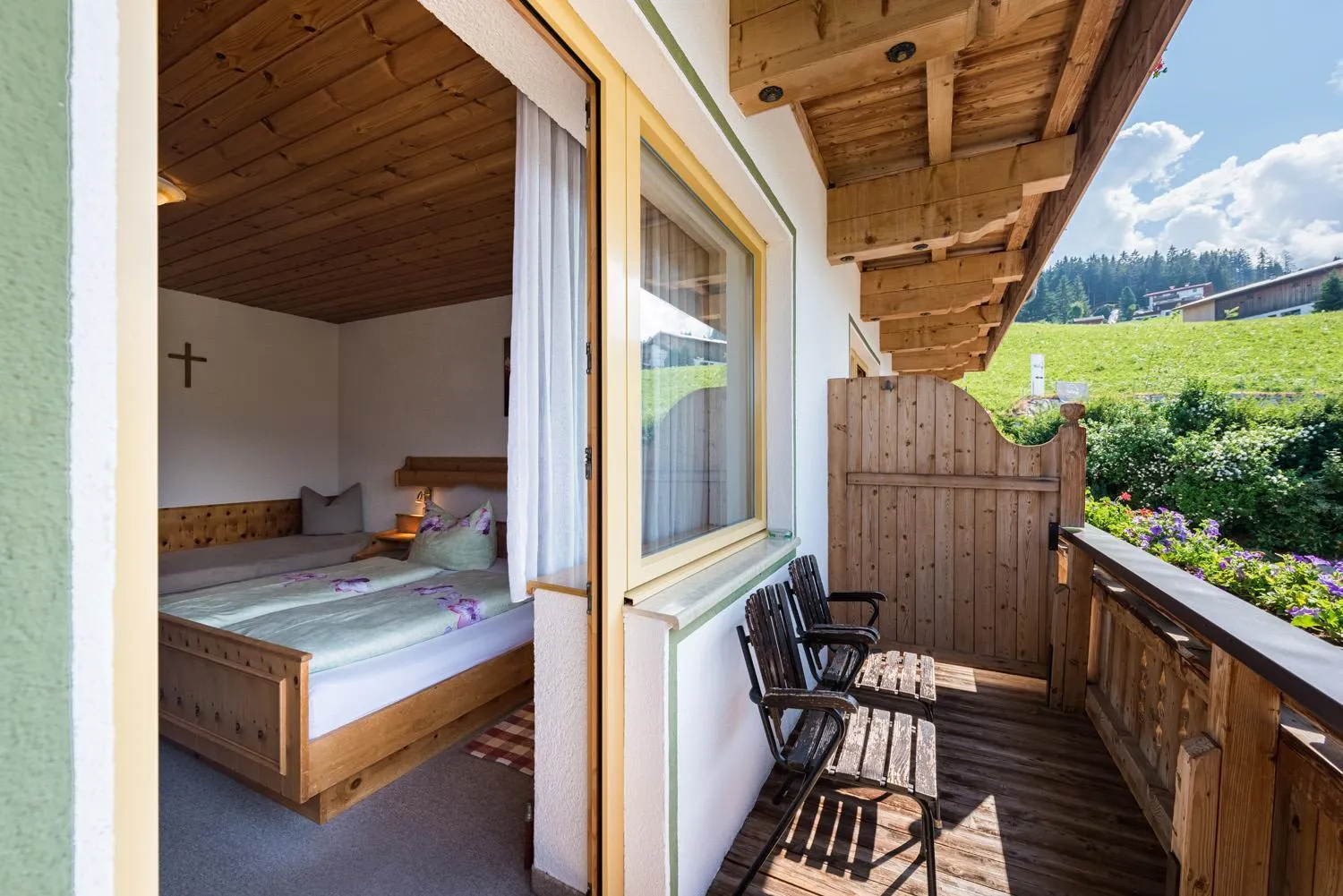Balcony/Terrace, Bed in Ferienpension Steiner