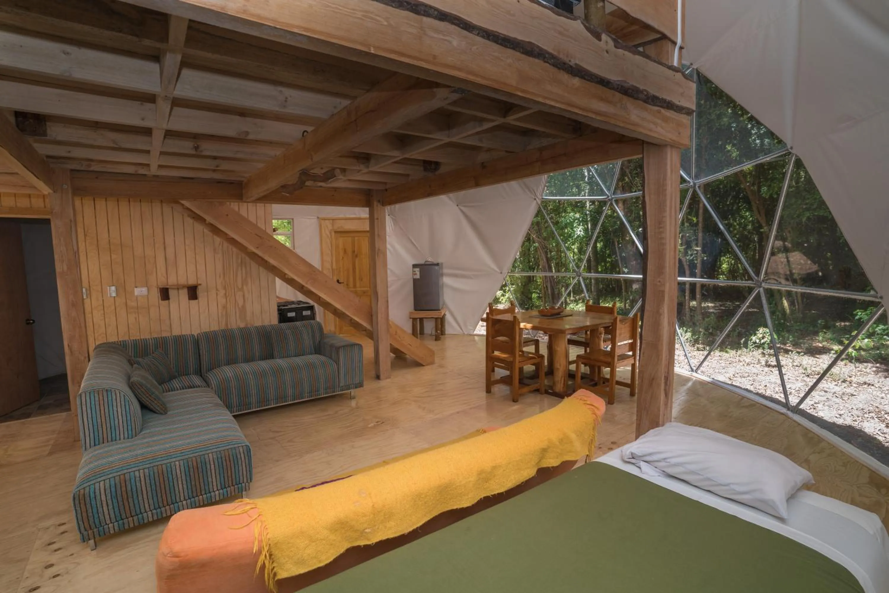 Living room, Bed in Cabañas Ensenada Bosque Nativo